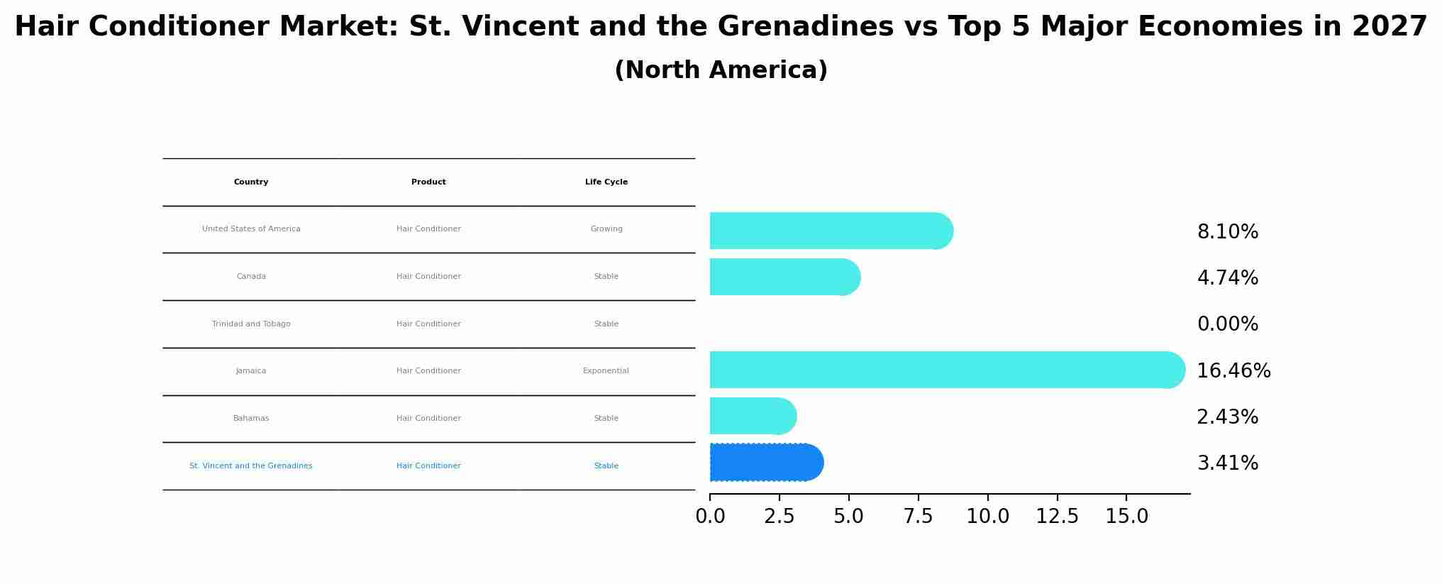 Hair Conditioner Market: St. Vincent and the Grenadines vs Top 5 Major Economies in 2027 (North America)